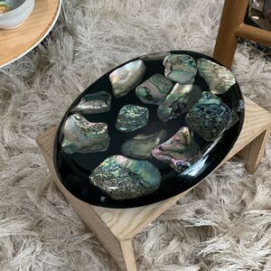 Vintage Abalone And Lucite Shell Trivet Hotplate Made By Wondermold Ind.